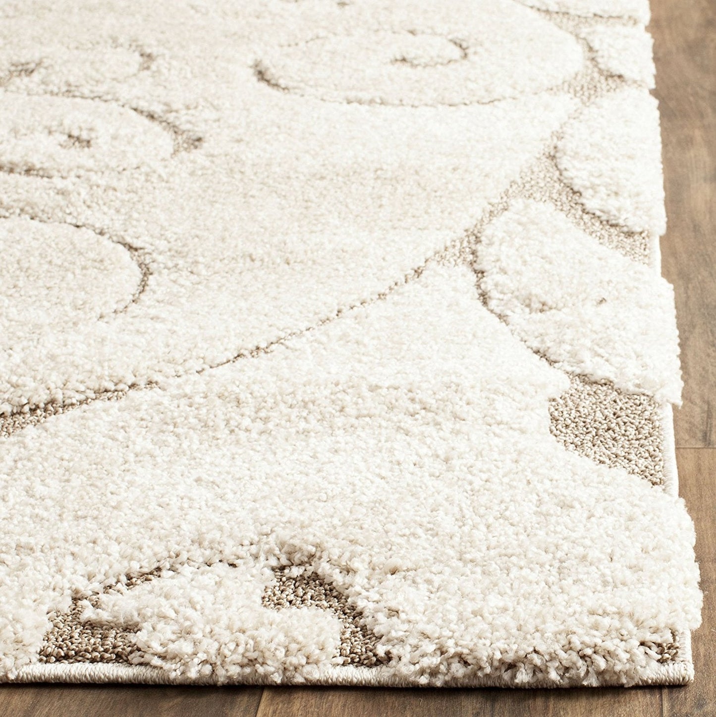 Premium Swirl Thick Plush Cream Beige Shag Rug