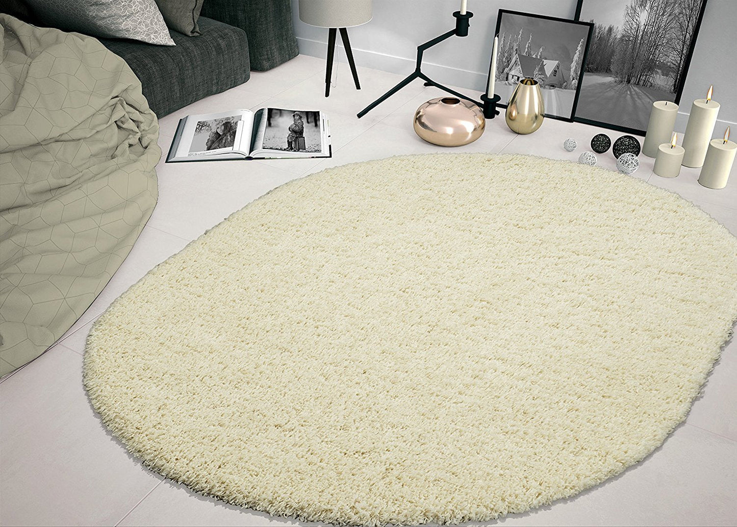 Plain Shag Area Rugs - Multiple Colors and Sizes