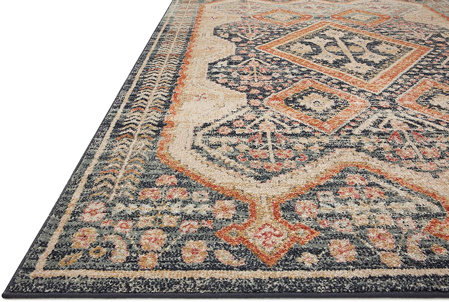 Jocelyn Collection Navy / Multi, Transitional Soft Area Rug