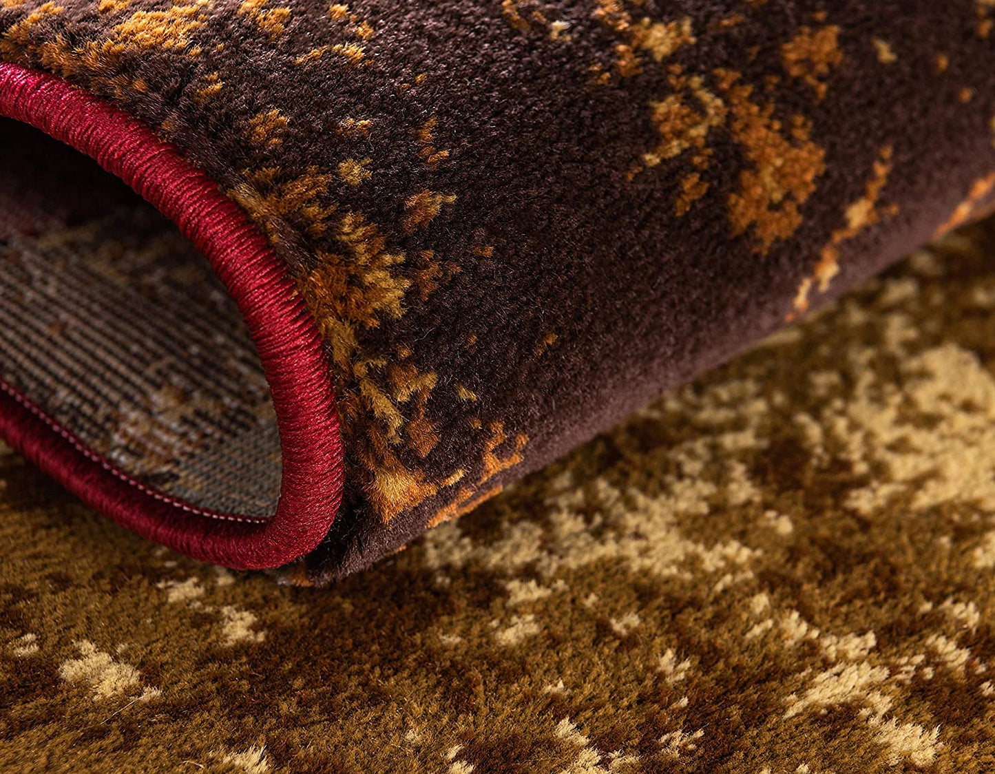 Modern Circles Rustic Warm Multi Soft Area Rug