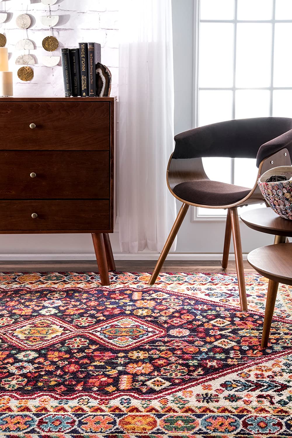 nuLOOM Meadow Vintage Vibrant Black