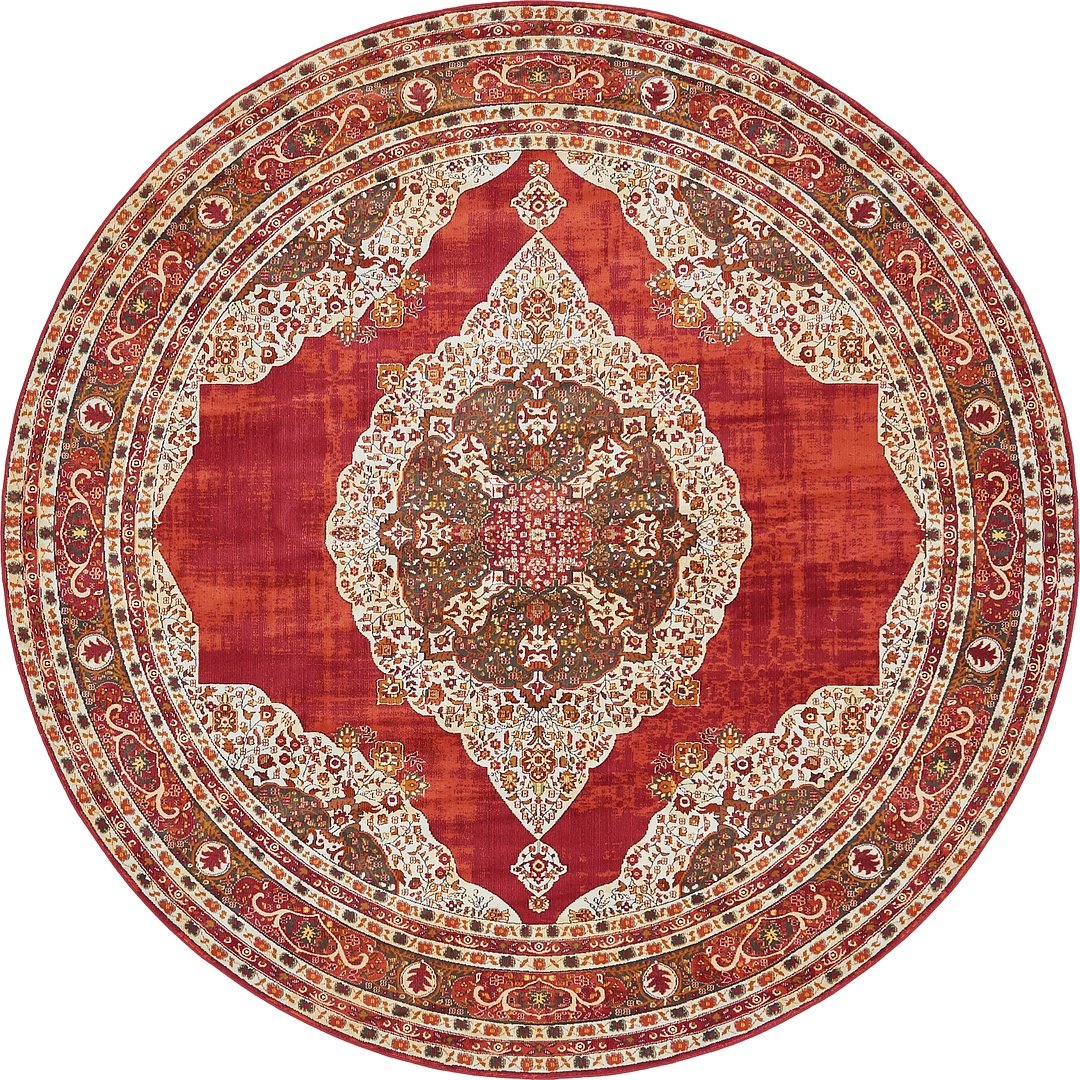 Vintage Traditional Red Ivory Terracotta Area Rugs