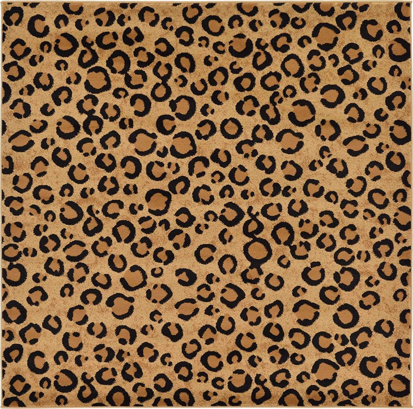 Wildlife Leopard Animal Print Light Brown Soft Area Rug