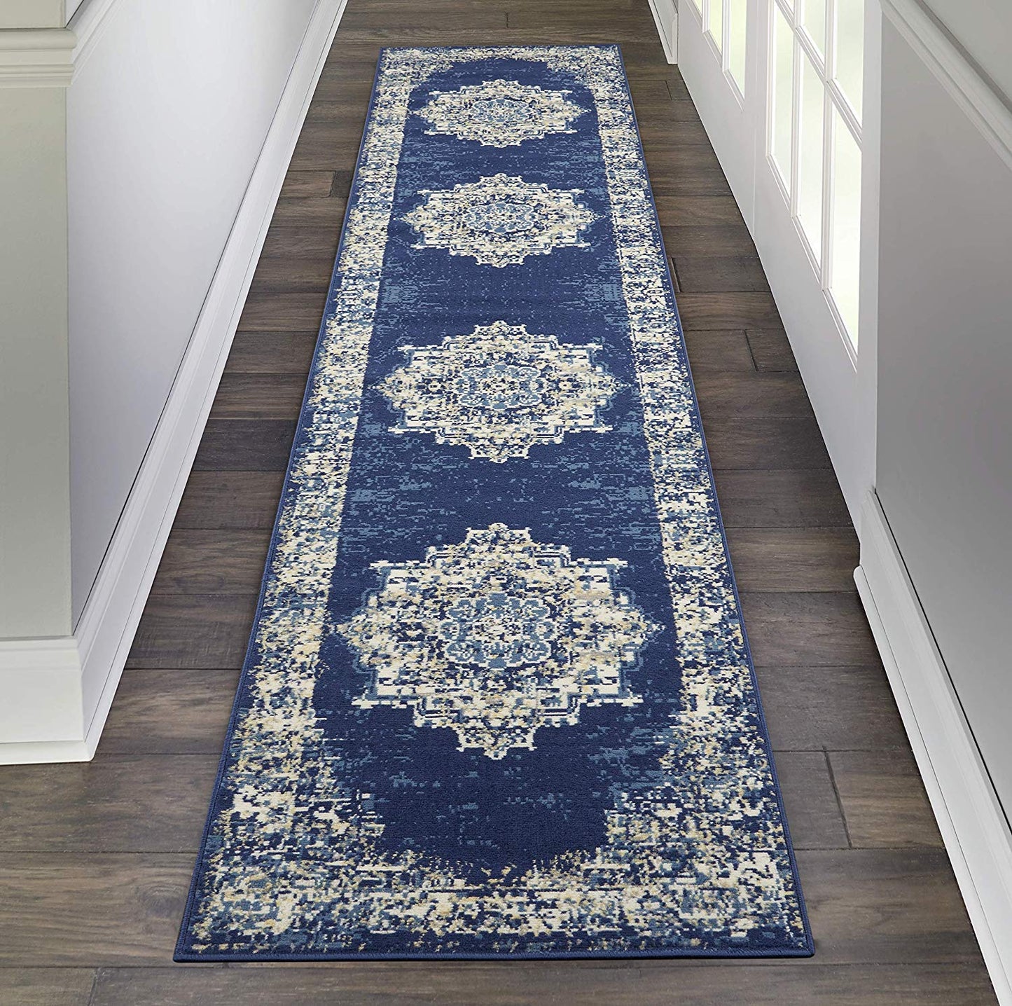 Navy Blue Distressed Persian Area Rugs
