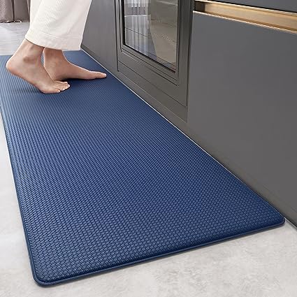 Cushioned Anti-Fatigue Kitchen Mat, Non Skid Waterproof Comfort Standing Kitchen Rugs and Mats, Memory Foam Kitchen mat, 17"x79", Black