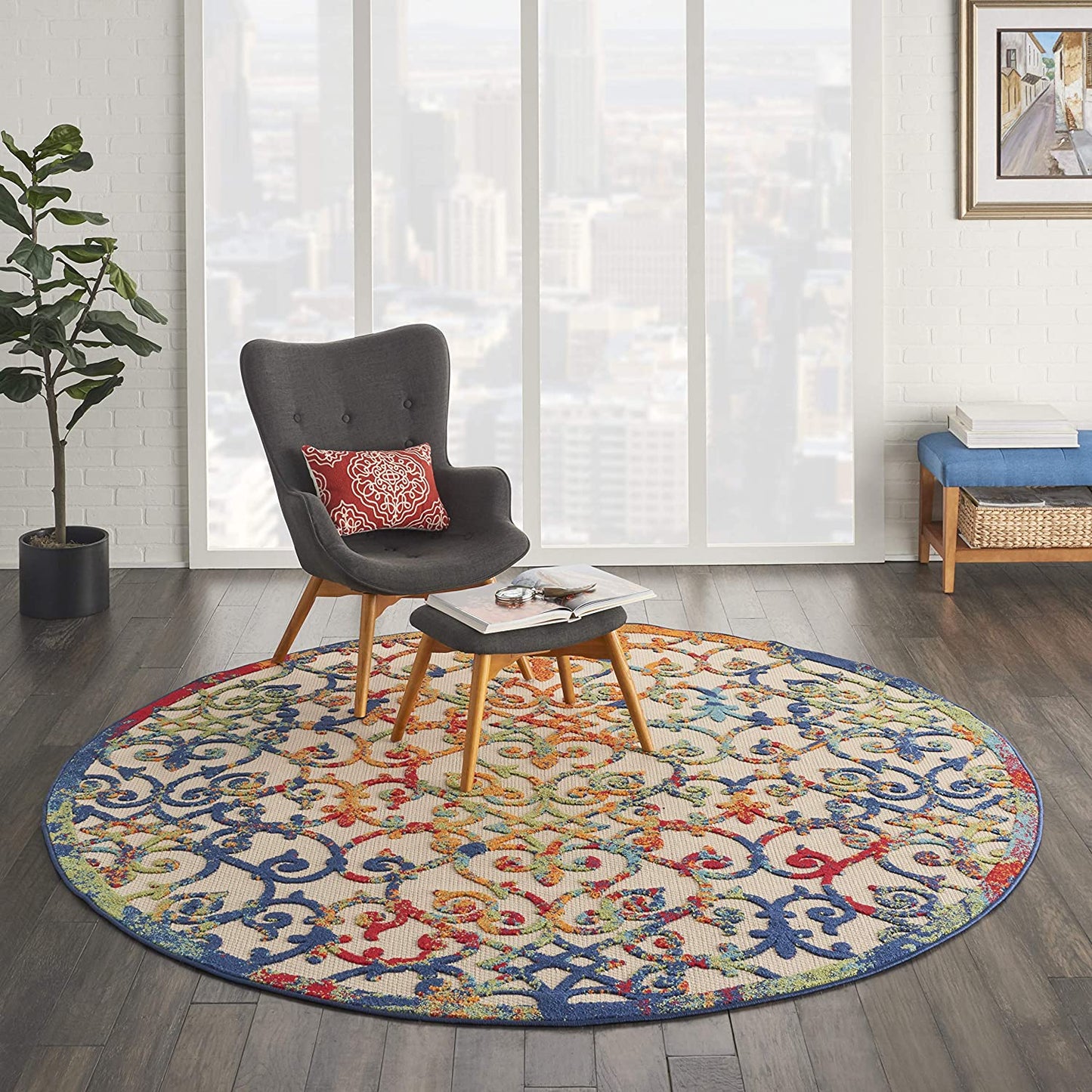 Multicolor Easy-Care Indoor-Outdoor Rug