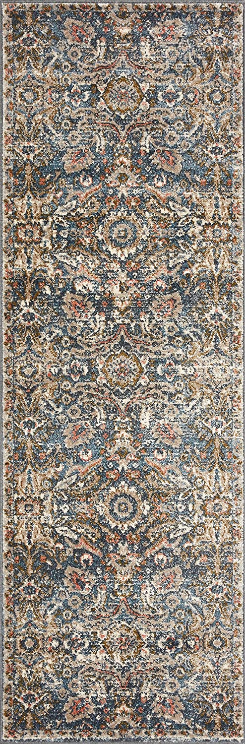 Saban Blue Traditional Soft Area Rug