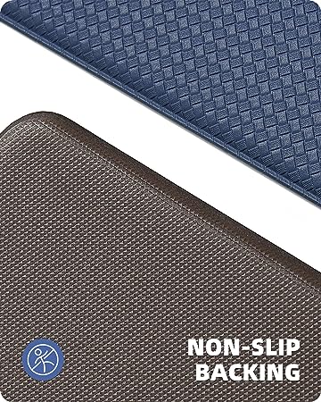 Cushioned Anti-Fatigue Kitchen Mat, Non Skid Waterproof Comfort Standing Kitchen Rugs and Mats, Memory Foam Kitchen mat, 17"x79", Black