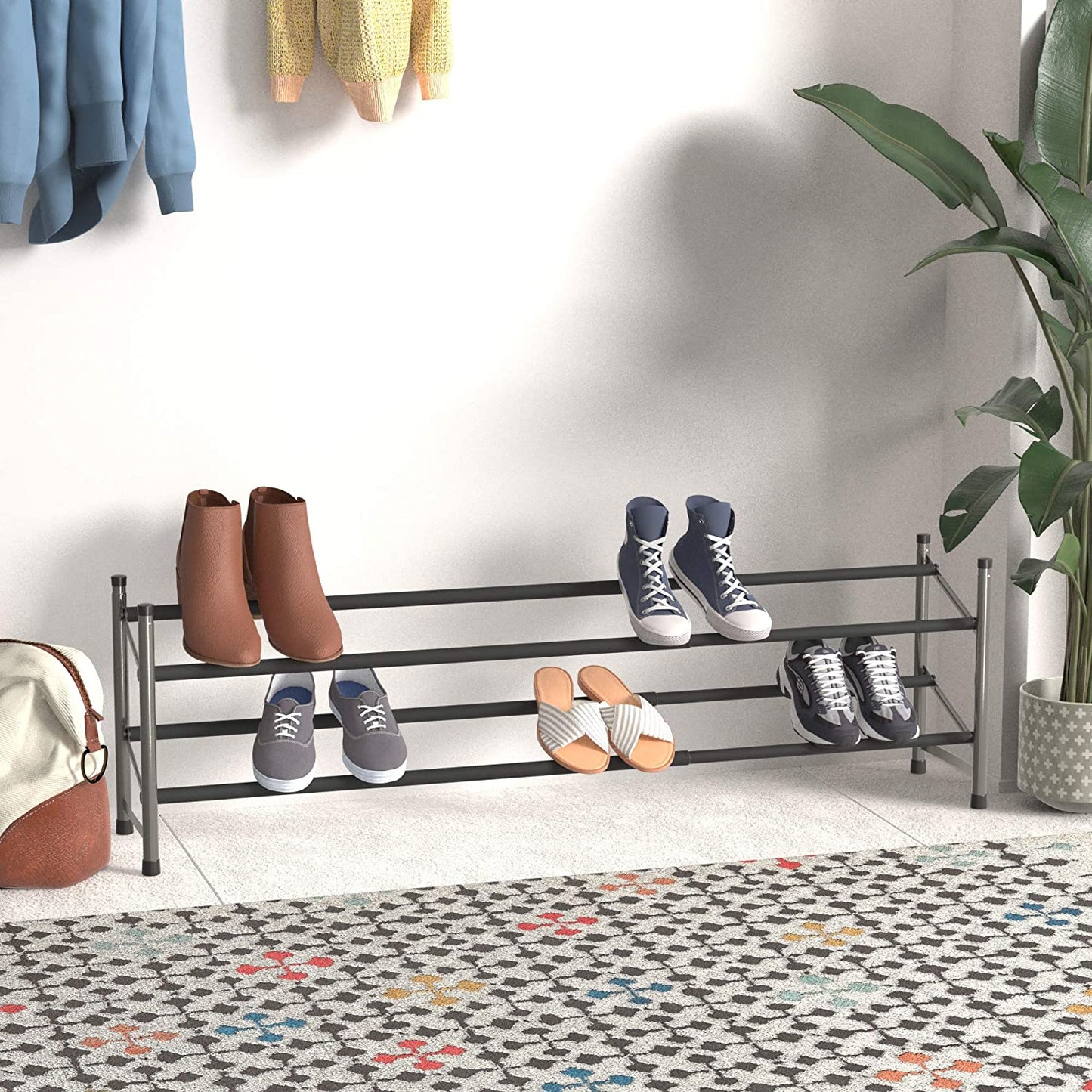 Easy Assemble Shoe Rack - 4-Tier, Rose Gold
