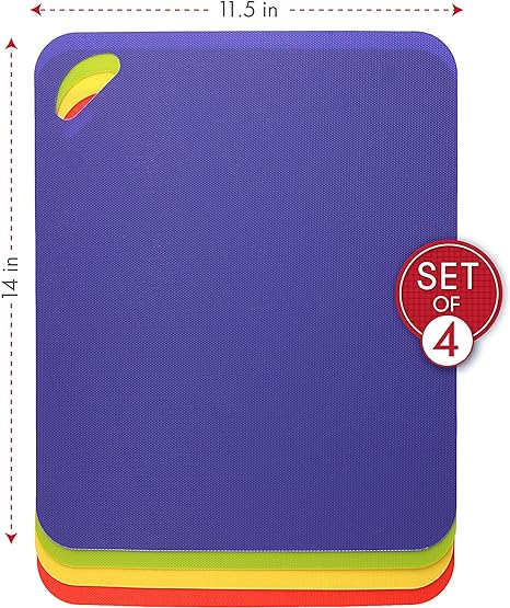 Heavy Duty Grippmat Flexible Cutting Board Set of Four