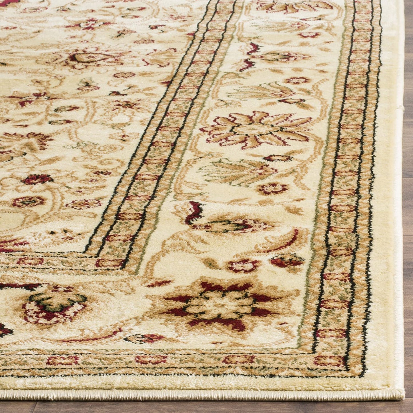 Premium Lyndhurst Traditional Oriental Ivory Red Soft Area Rug