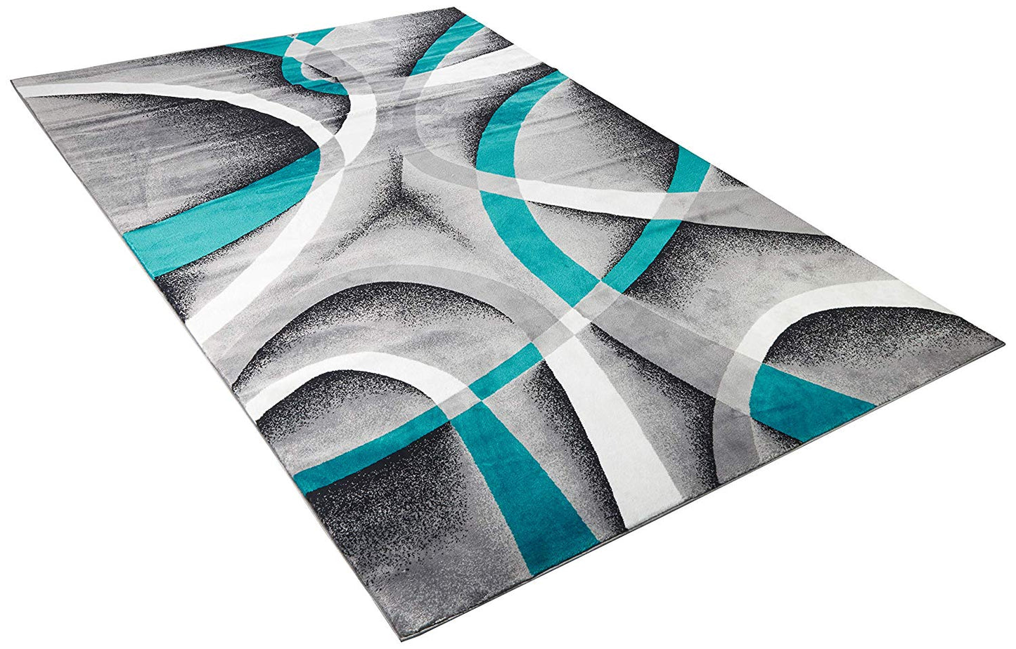 Abstract Swirls Turquoise Soft Area Rugs