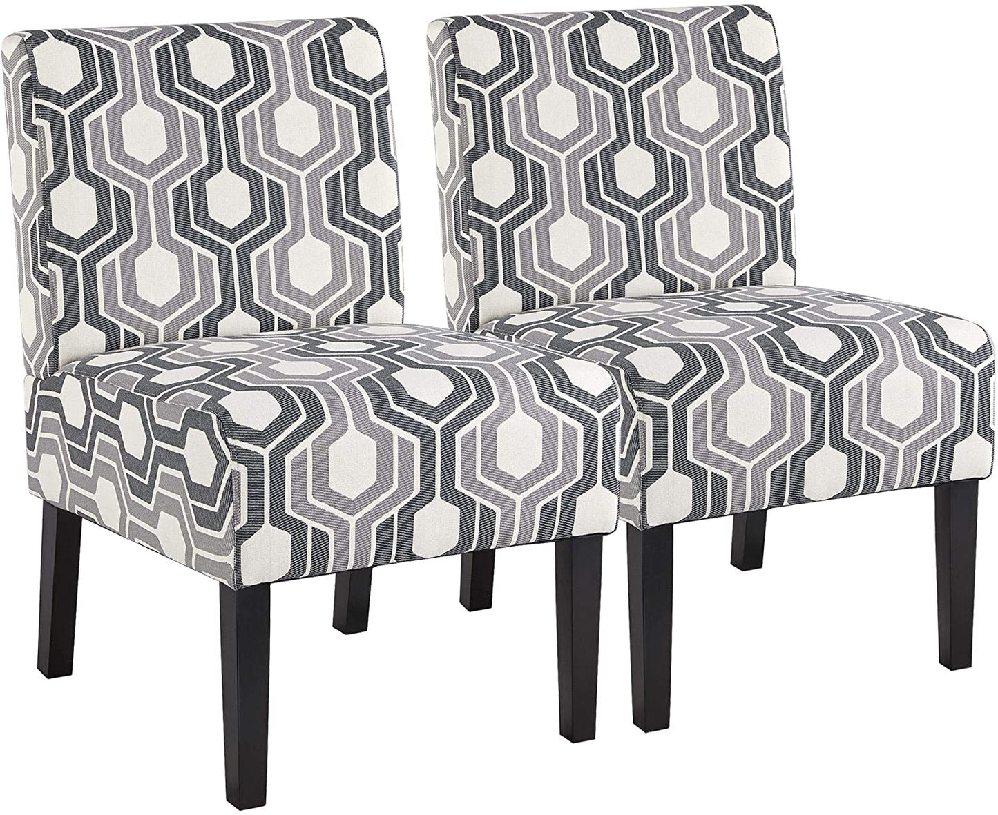 Armless Accent Chair Letter Print Fabric Living Room Chairs Contemporary Single