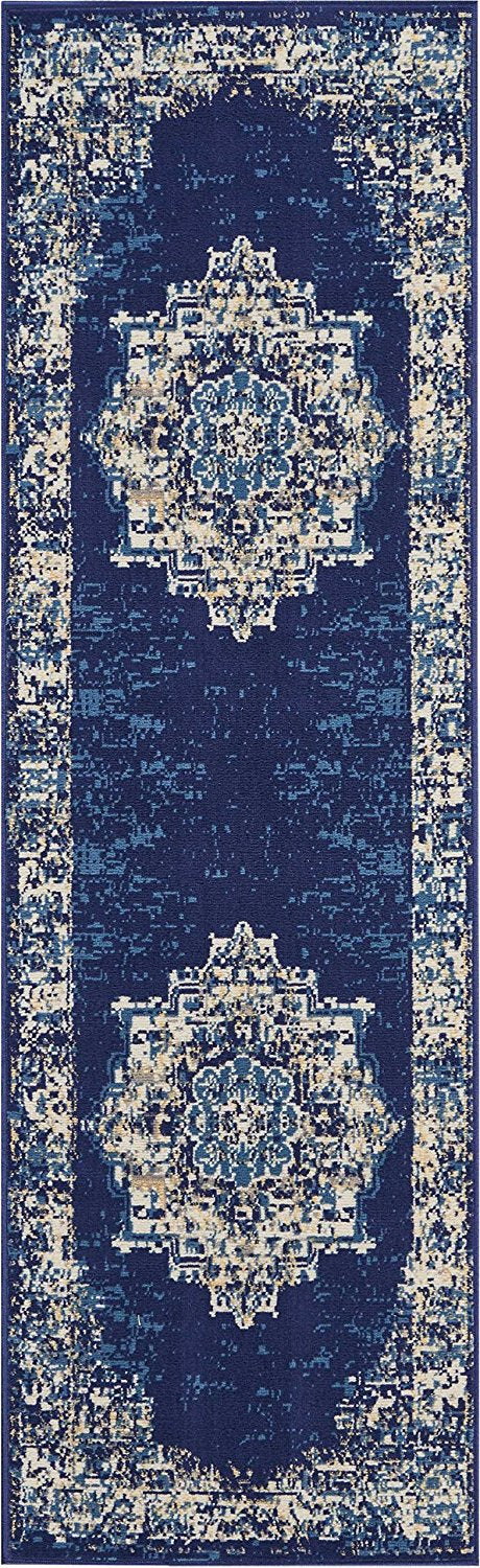 Navy Blue Distressed Persian Area Rugs