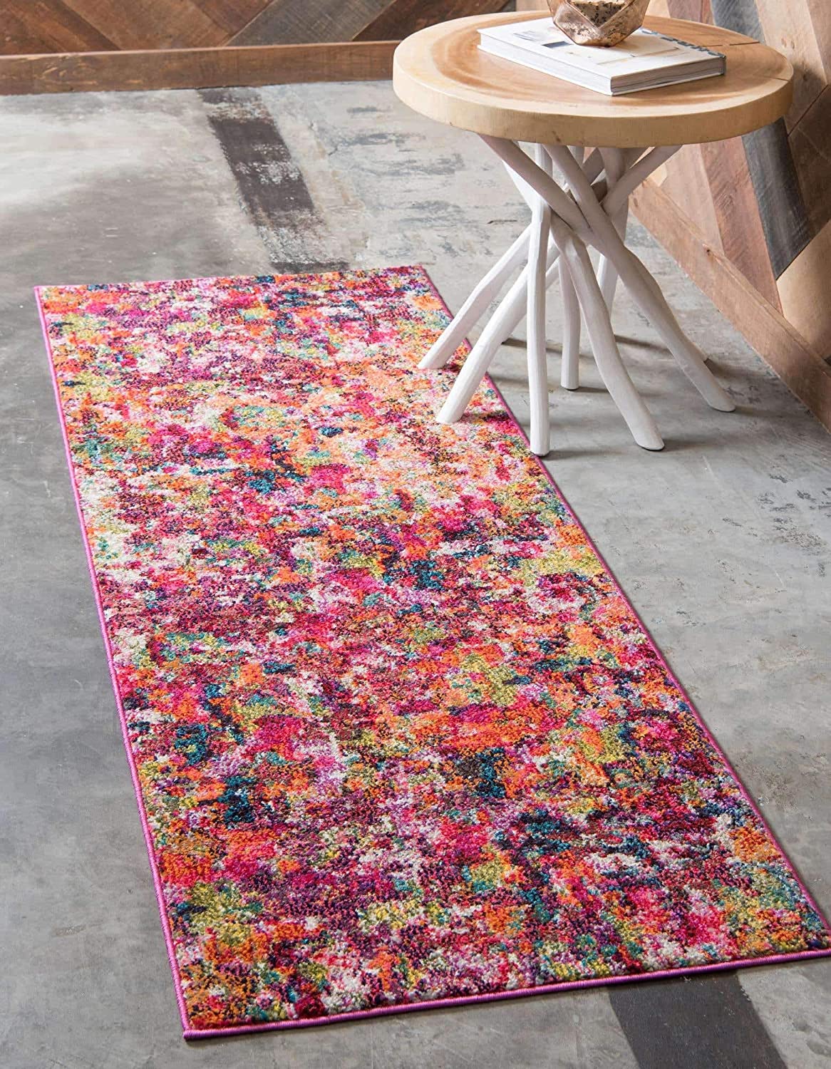 Modern Abstract Magenta Soft Rug