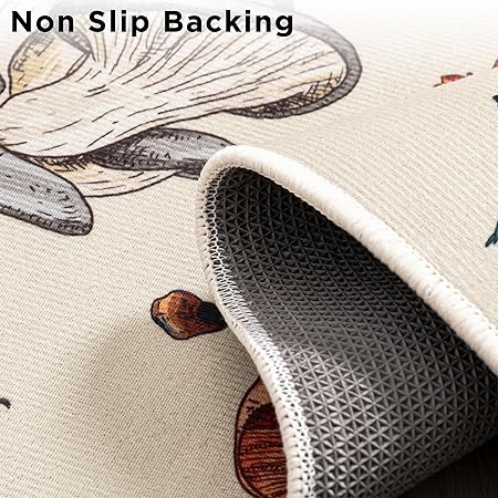 Sets of 2, Non Slip Washable Bohemian Rugs, Boho Kitchen Decor, 17"x30"+17"x47"