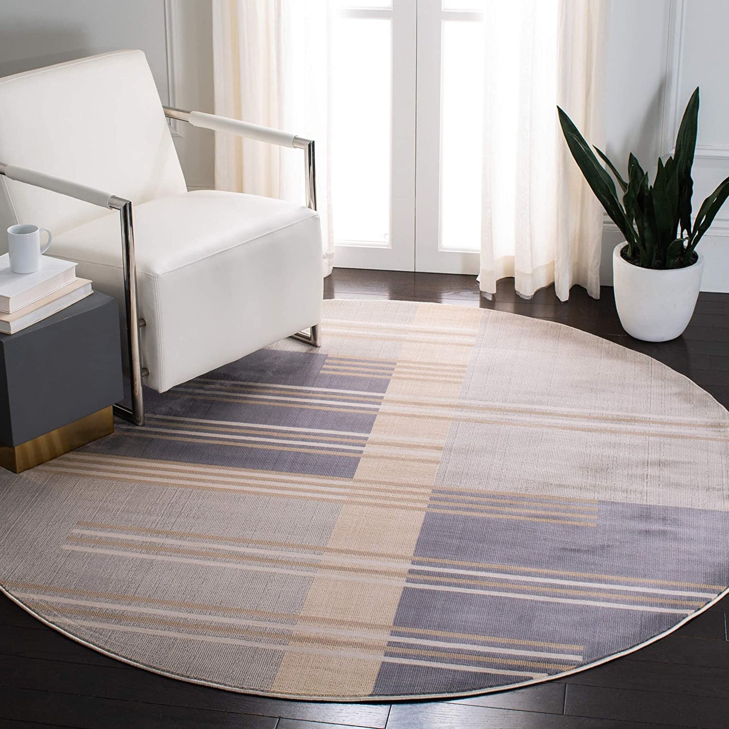 Orwell Collection Mid-Century Modern Abstract Soft Area Rug Grey / Charcoal