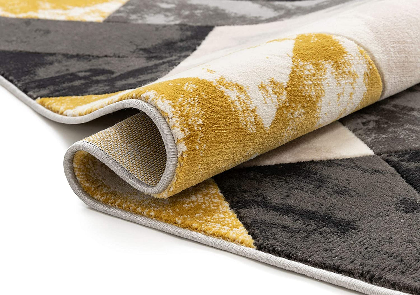 Rheta Blue Modern Geometric Stripes & Angles Pattern Area Rug