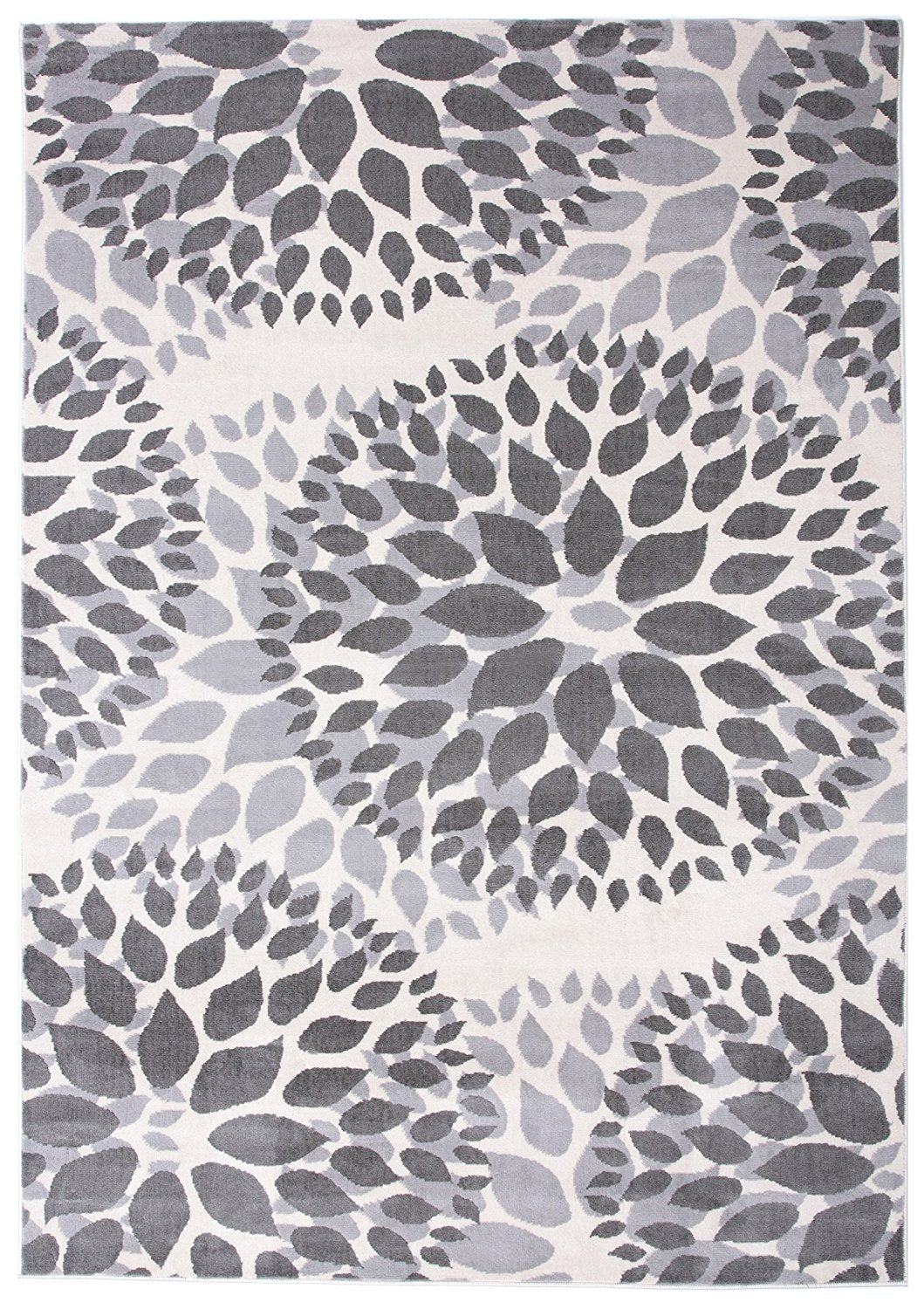 Floral Gray/Grey Off-white Area Rug