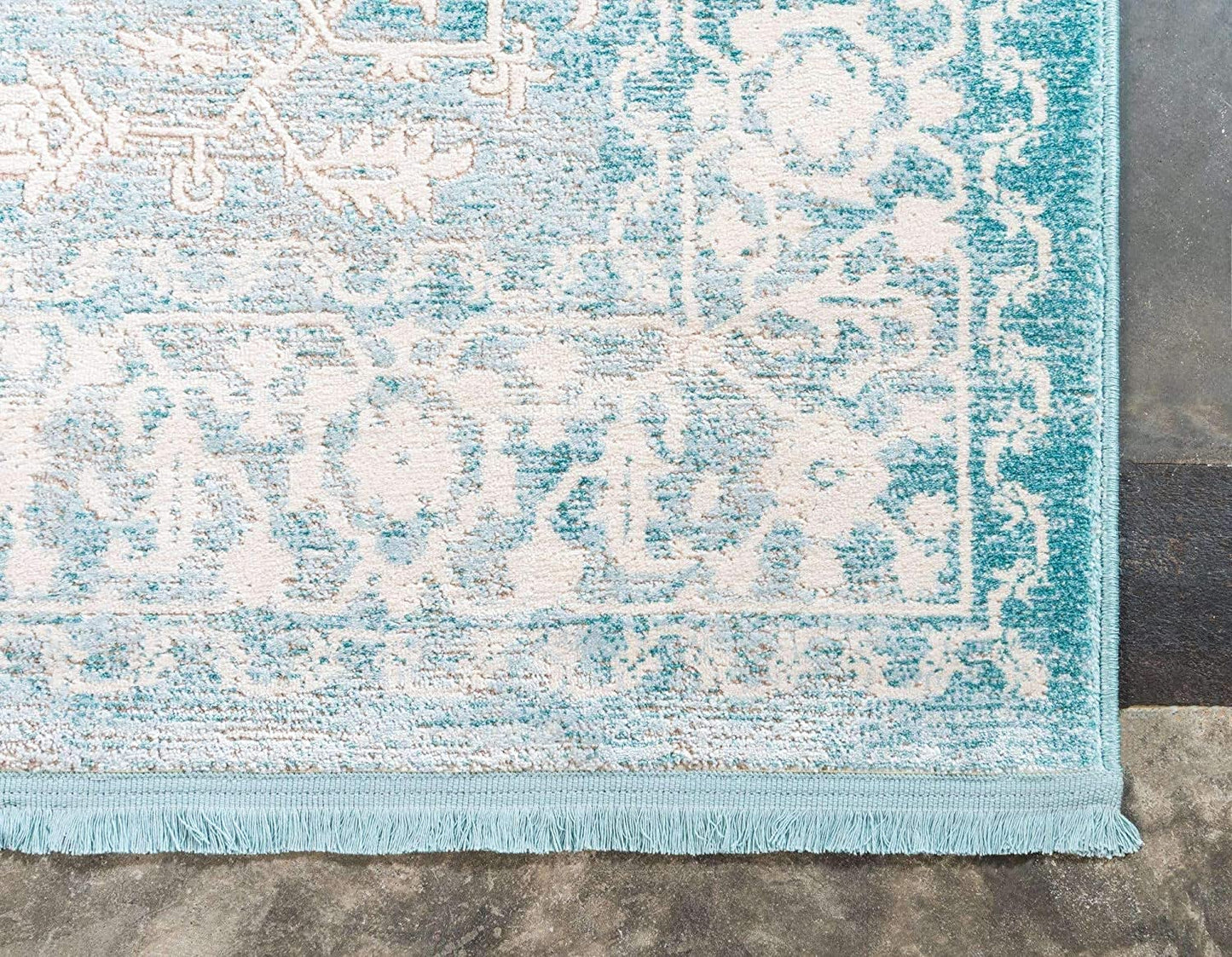 Traditional Distressed Vintage Classic Light Blue Soft Area Rug