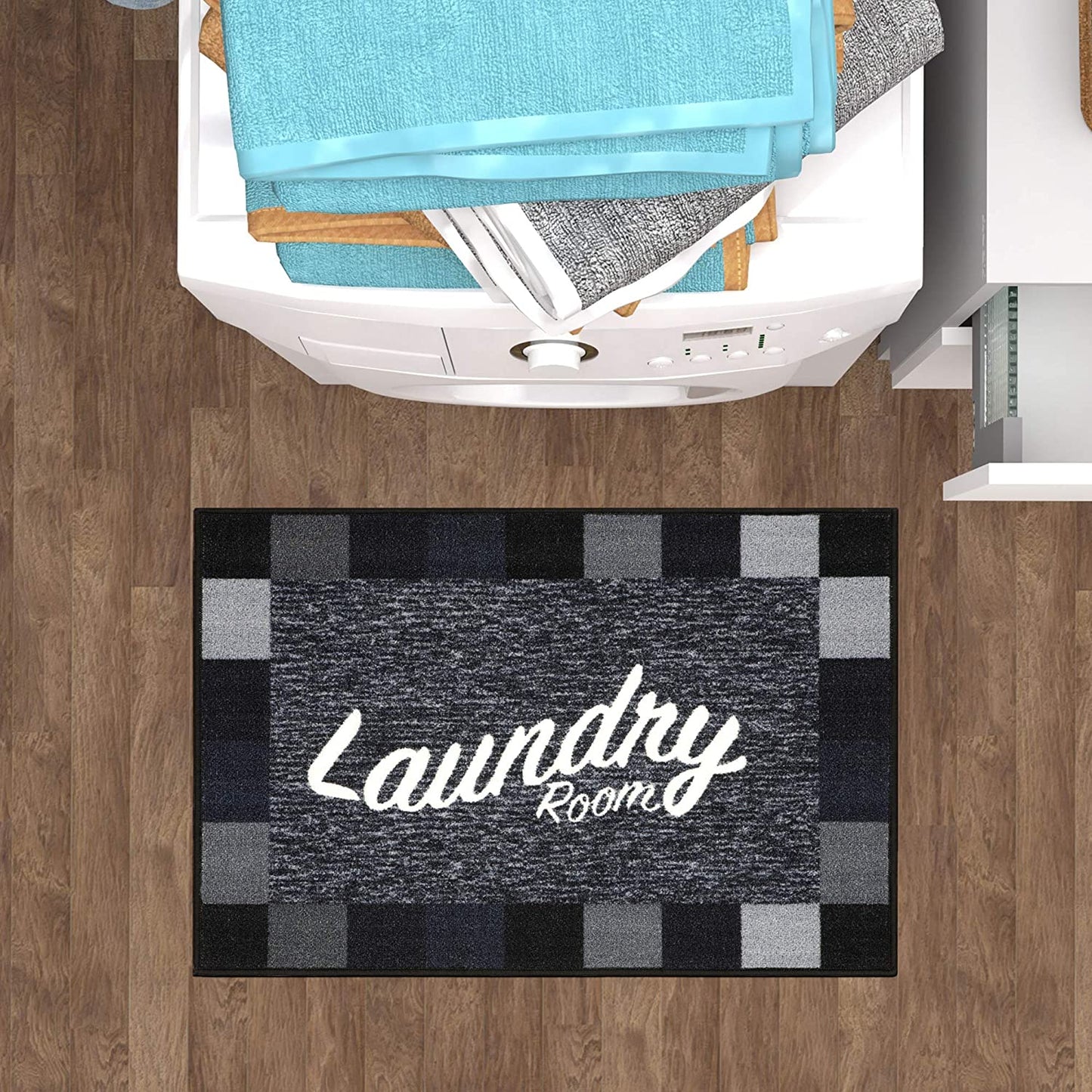 Laundry Mat Runner Rug, Black