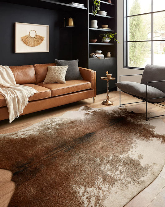Cow hide Grand Canyon Soft Area Rug COFFEE/IVORY