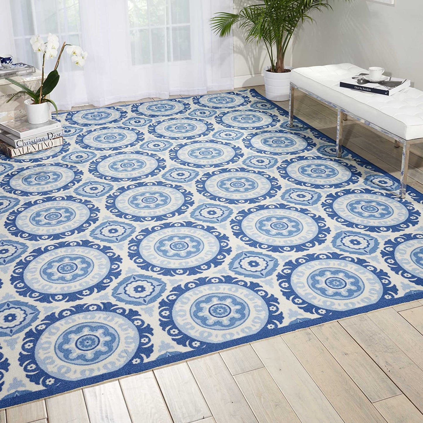 Nourison Navy Rectangle Area Rug,