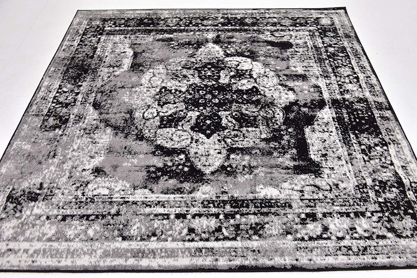 Vintage Distressed Black Area Rugs