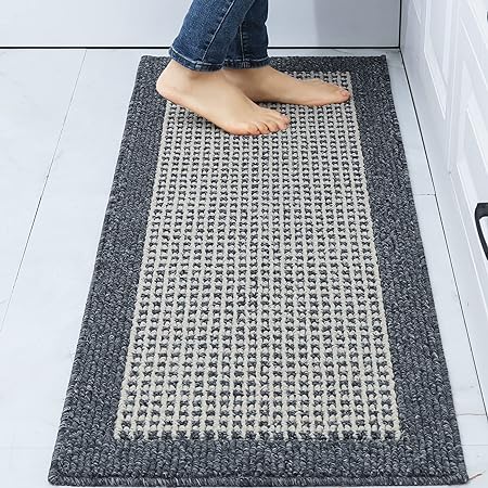 28X18 Inch Washable Polypropylene Square Cushion Which is Anti Slippery and Stain Resistance, Black Gray