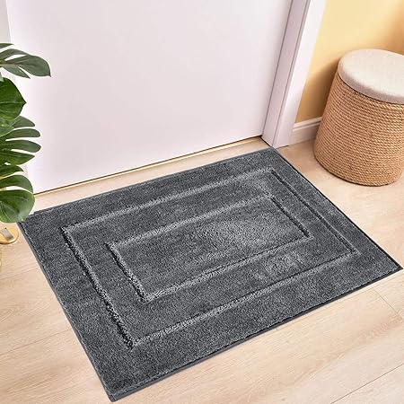 Anti-Slip Absorbent Machine Washable Entrance Mat, Navy Blue