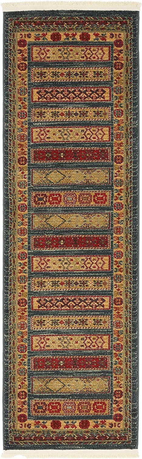 Tribal Pattern Blue Soft Area Rug
