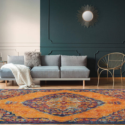 Medallilon Area Rug  Orange