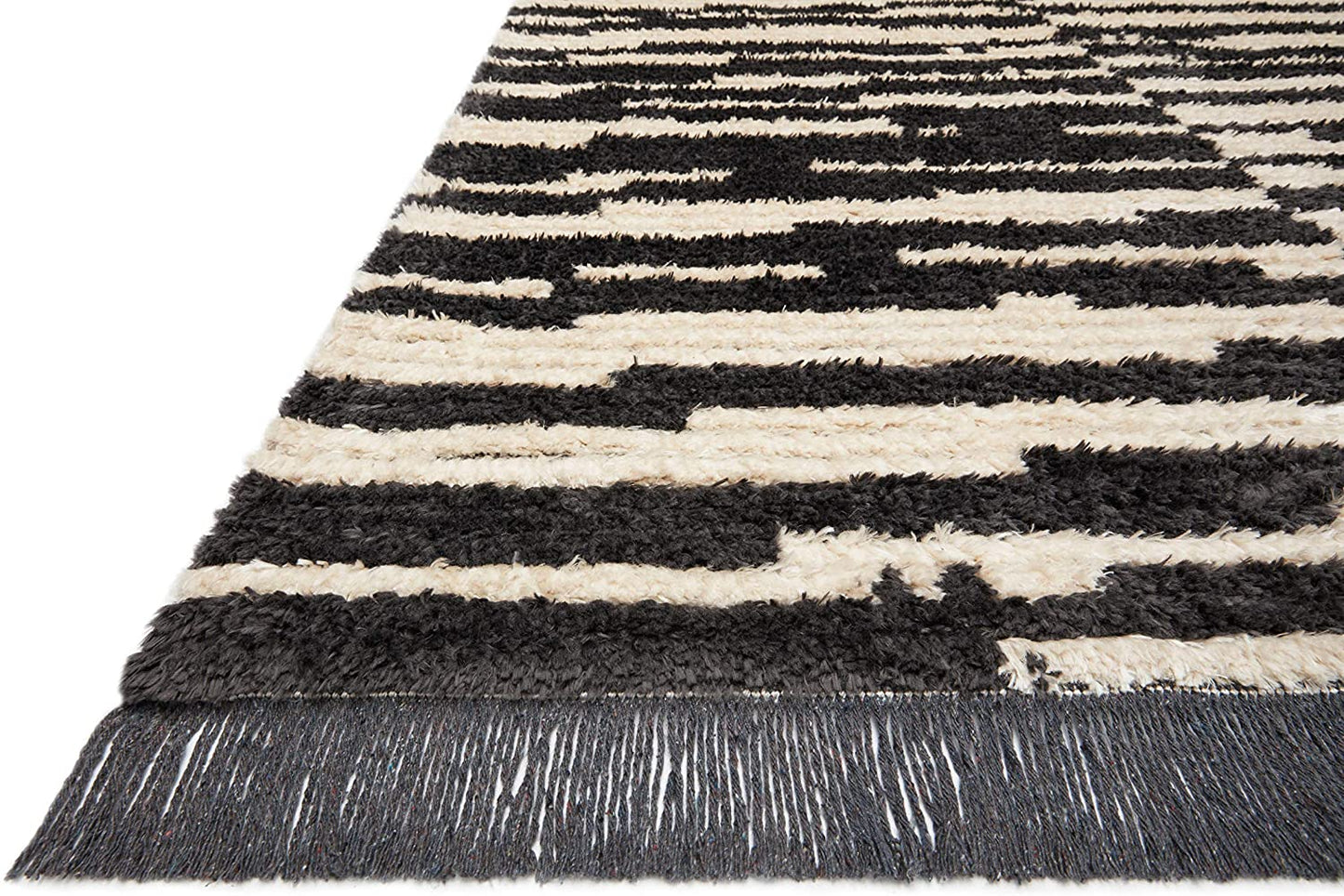 Alice ALI-03 Cream / Charcoal Geometric Soft Area Rug