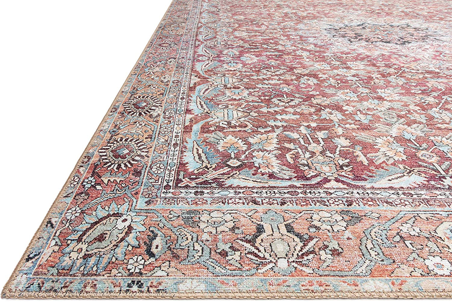 WYN-05 Wynter Soft Area Rug Tomato/Teal