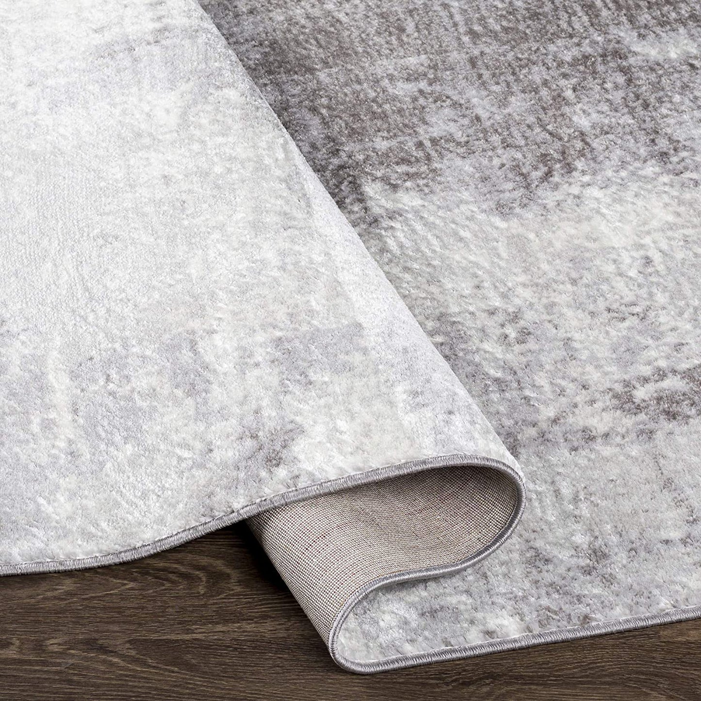 Modern Abstract Soft Area Rug, Slate