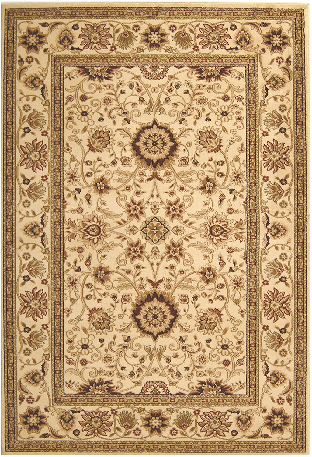 Premium Lyndhurst Traditional Oriental Ivory Red Soft Area Rug
