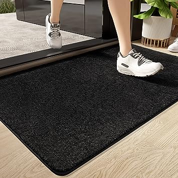 20"x32" Super Absorbent Resist Dirt Entryway Rug, Non-Slip TPR Backing Front Door Mat Indoor Entrance, Machine Washable Low-Profile Inside Door Mats for Entry, Grey