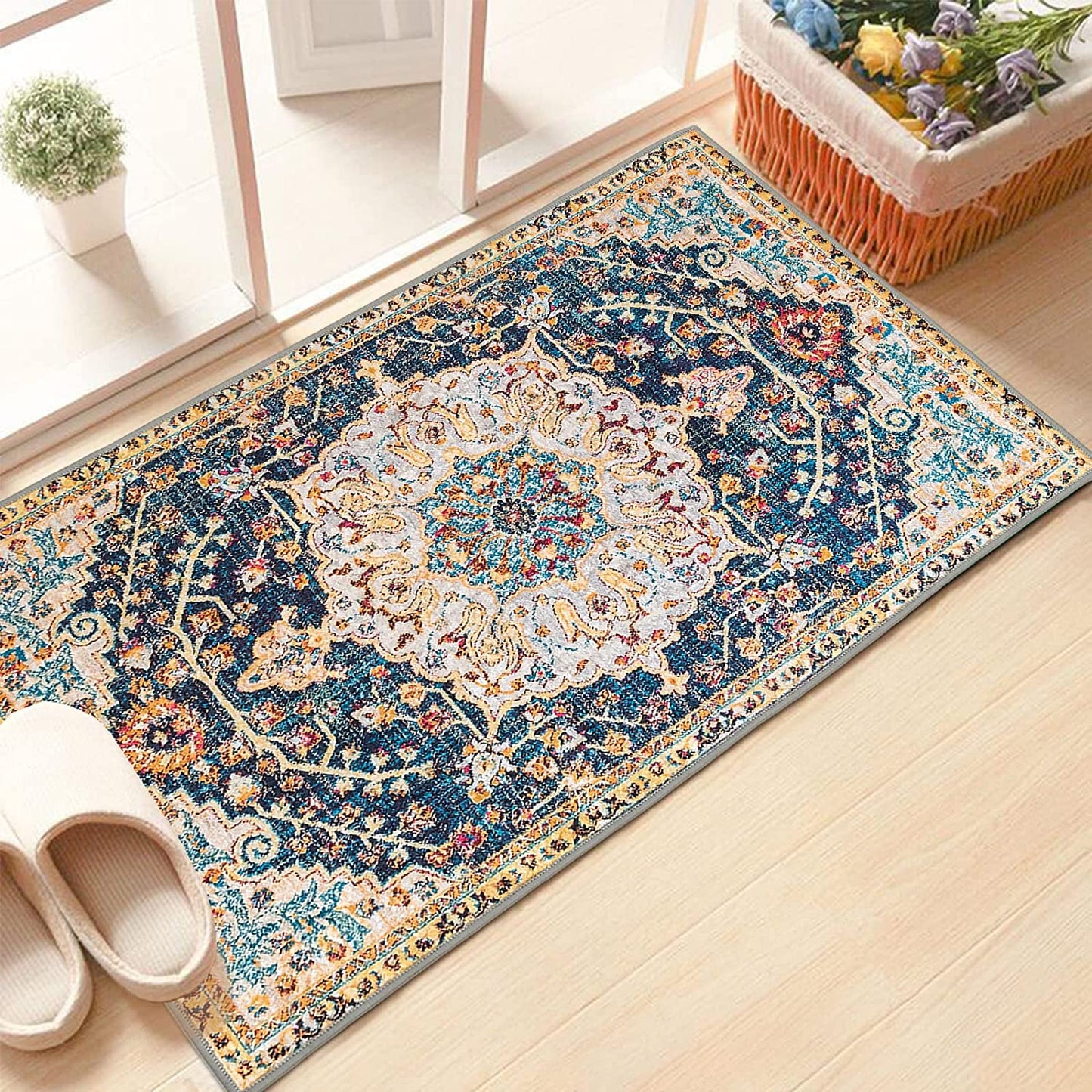 Set of 2 Non-Slip Bohemian Kitchen Runner Rug 63*19.7/31.5*19.7