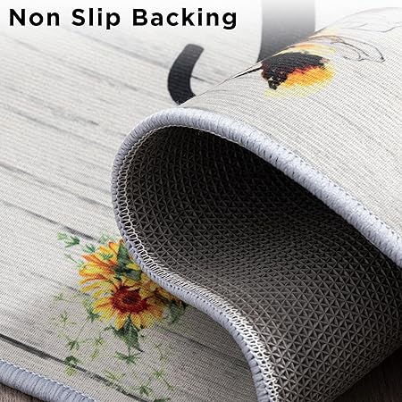 Sets of 2, Non Slip Washable Bohemian Rugs, Boho Kitchen Decor, 17"x30"+17"x47"