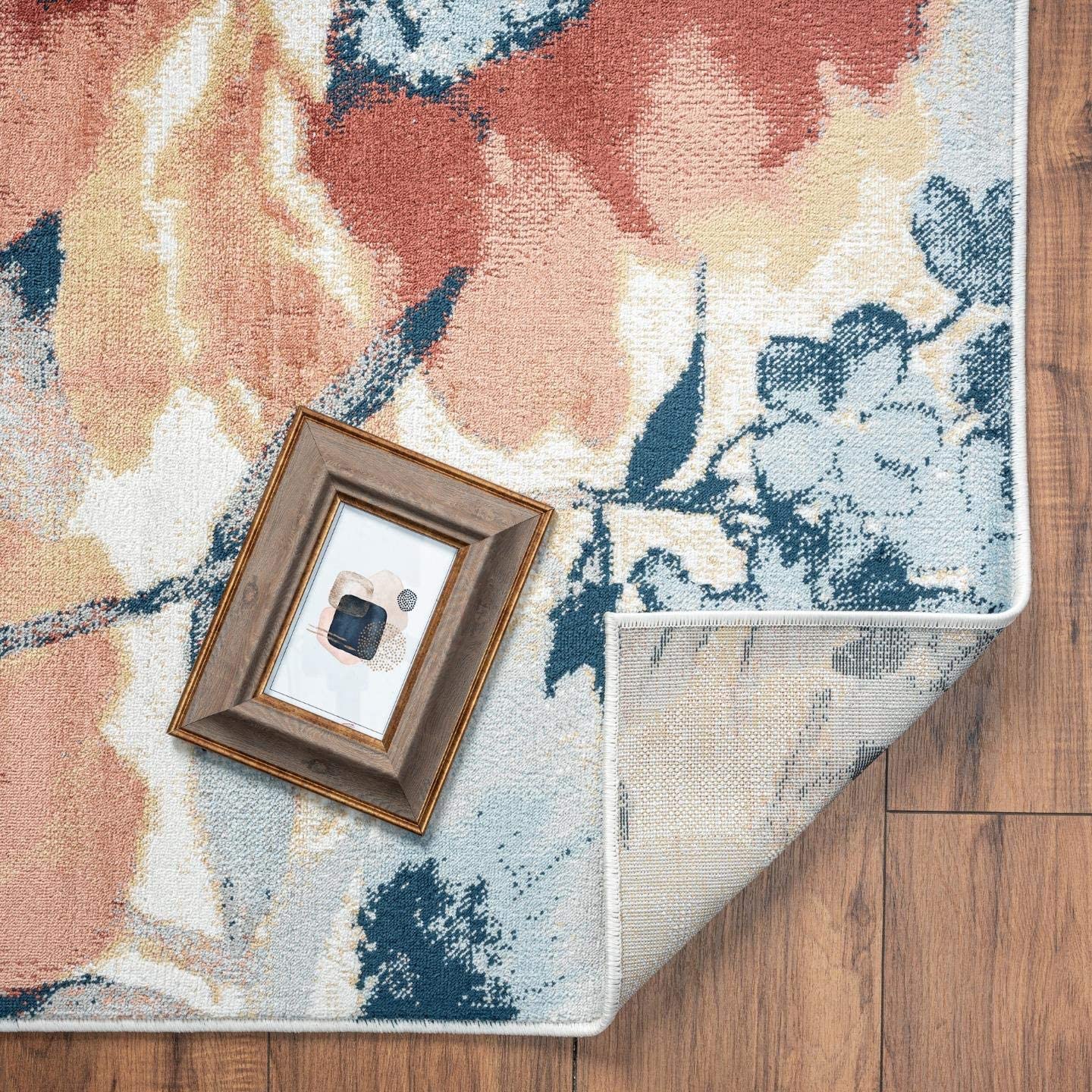 Olimpia Collection Multi Modern Floral Soft Area Rug