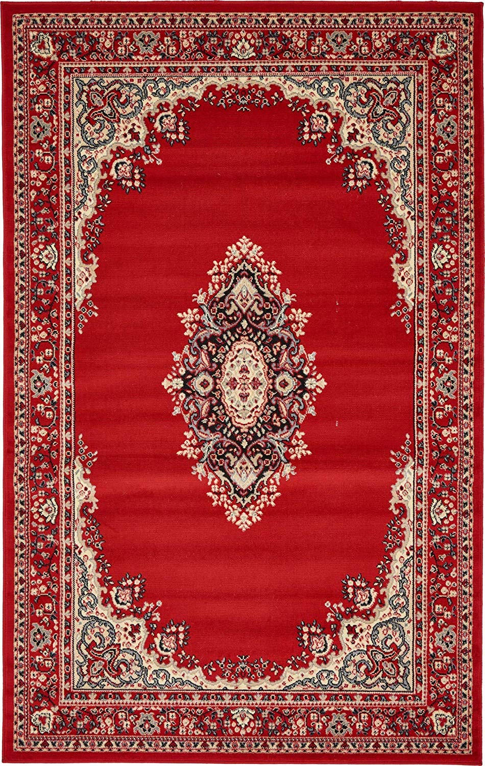 Traditional Red Soft Area Rug