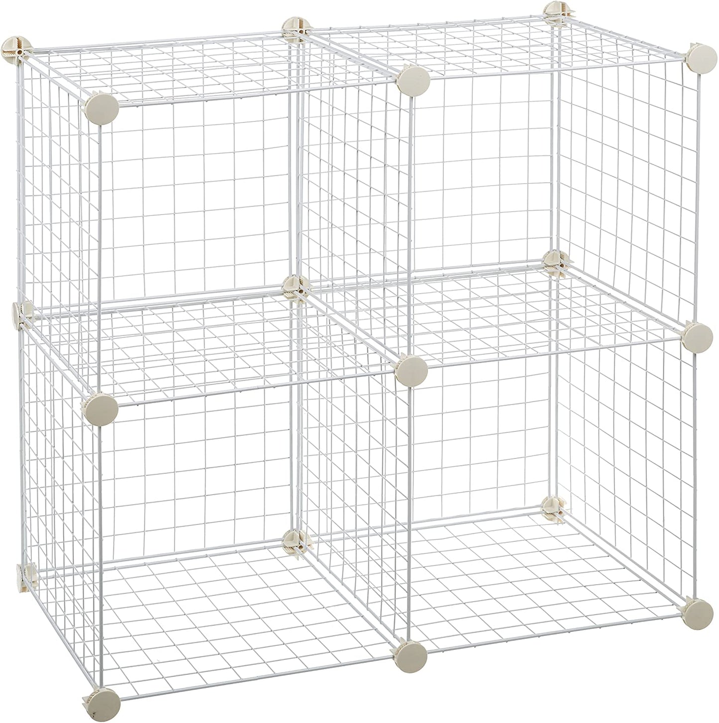 6 Cube Grid Wire Storage Shelves, Black