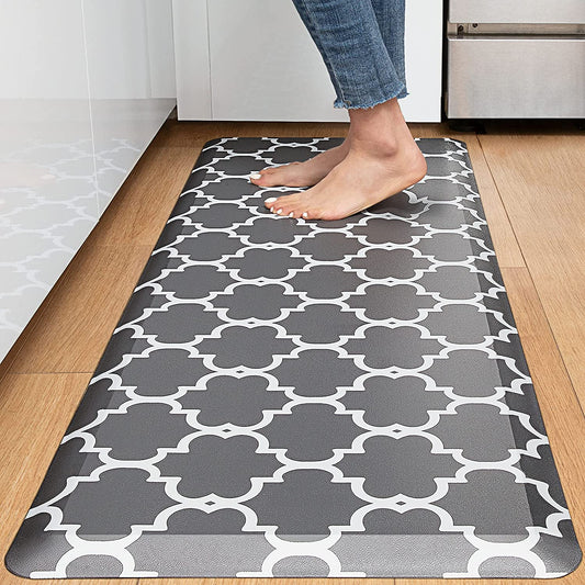 1/2 Inch Thick Cushioned Anti Fatigue Waterproof Kitchen Rug, 17.3"x28"- Grey