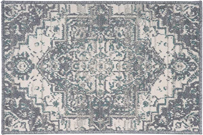 Traditional Medallion Sage Green Cream Soft Area Rug