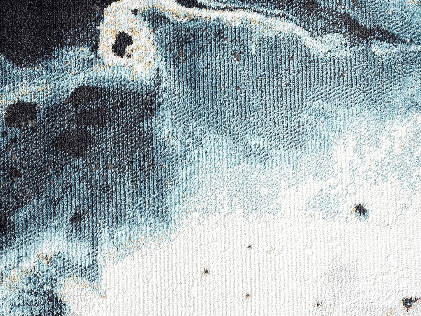 Orange, Blue & Cream Watercolor Design Area Rug, Azure Collection Contemporary