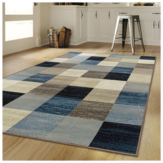 Multi Box Pattern Area Rugs