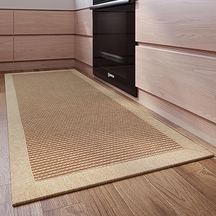 Non Skid Washable Kitchen Runner Rug Absorbent Farmhouse Style Kitchen Floor mats for in Front of Sink (Light Coffee, 20X32)