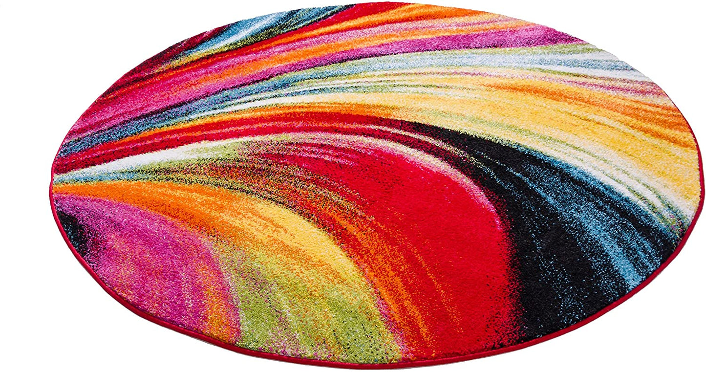 Modern Abstract Multi Bright Soft Area Rug