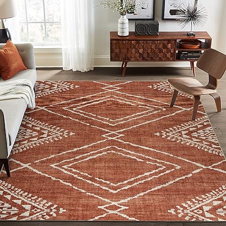 Non-Shed - Eco-Friendly, Machine Washable Rug - Stain Resistant, Made from Premium Recycled Fibers - Abstract Contemporary - Blue, 2'6" x 6'