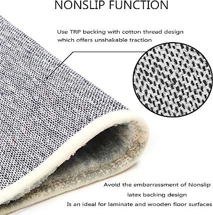 Moroccan Distressed Non-Slip Washable  Throw Area Rug - (2’X 3’, Blue)